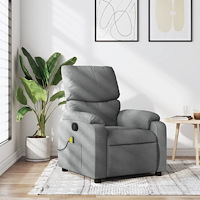 vidaXL Massagefåtölj ljusgrå tyg