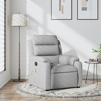 vidaXL Massagefåtölj ljusgrå tyg