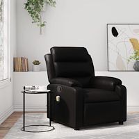 vidaXL Massagefåtölj svart konstläder