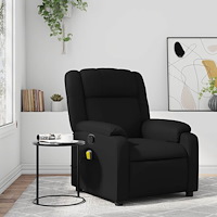 vidaXL Massagefåtölj svart konstläder