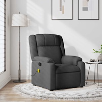 vidaXL Massagefåtölj mörkgrå tyg