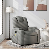 vidaXL Massagefåtölj mörkgrå tyg