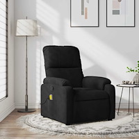 vidaXL Massagefåtölj svart mikrofibertyg