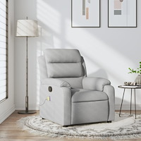 vidaXL Massagefåtölj ljusgrå tyg