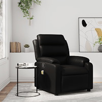 vidaXL Massagefåtölj svart konstläder