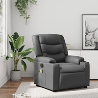 vidaXL Massagefåtölj grå konstläder