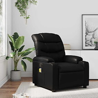 vidaXL Massagefåtölj svart konstläder