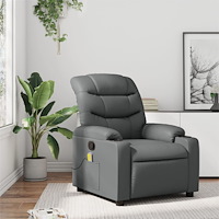 vidaXL Massagefåtölj grå konstläder