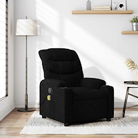 vidaXL Massagefåtölj svart tyg