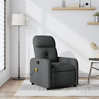 vidaXL Massagefåtölj mörkgrå tyg