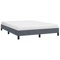 vidaXL Sängram utan madrass mörkgrå 137x190 cm hel sammet