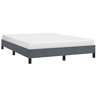 vidaXL Sängram utan madrass mörkgrå 152x203 cm queen size sammet