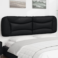 vidaXL Huvudgavelkudde svart 180 cm konstläder