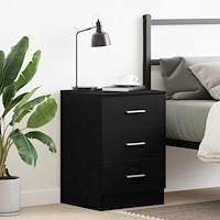 vidaXL Sängbord svart ek 38x35x55 cm konstruerat trä