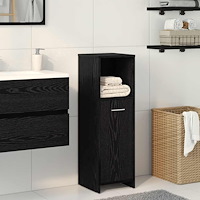 vidaXL Badrumsskåp svart ek 30x30x95 cm konstruerat trä