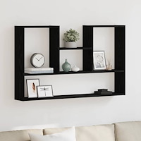 vidaXL Vägghylla svart ek 99x15x60 cm konstruerat trä