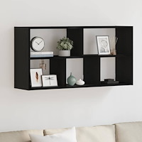 vidaXL Vägghylla svart ek 100x25x50 cm konstruerat trä