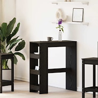 vidaXL Barbord med hyllor svart ek 90x40x103,5 cm konstruerat trä