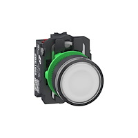SCHNEIDER ELECTRIC Harmony lampinsats komplett i plast med LED och plan tryckyt...