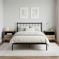 vidaXL Sängbord 2 st Naturlig 40 x 33 x 46 cm Massivt mangoträ