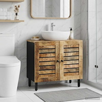 vidaXL Diskbänksskåp Brun och svart 62 x 33 x 58 cm Massivt mangoträ