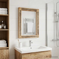 vidaXL Spegel Väggmonterad Brun och svart 70 x 50 x 3 cm Glas