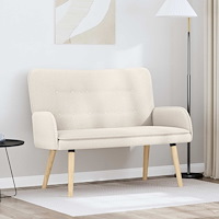 vidaXL 2-sits soffa Gräddvit 115 x 61 x 87 cm Bouclé