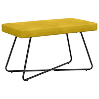 vidaXL bänk Enfärgad Gul 80 x 40 x 45 cm Sammet