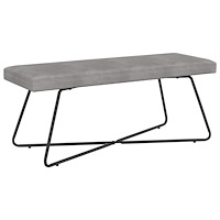 vidaXL bänk Enfärgad Ljusgrå 110 x 40 x 45 cm Sammet