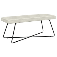 vidaXL bänk Enfärgad Gräddvit 110 x 40 x 45 cm Sammet