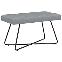 vidaXL Bänk med knappar Ljusgrå 80 x 40 x 46 cm Tyg