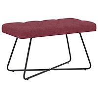 vidaXL Bänk med knappar Vinröd 80 x 40 x 46 cm Tyg