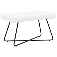 vidaXL Bänk med knappar Vit 80 x 40 x 46 cm Tyg