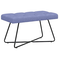 vidaXL Bänk med knappar Jeansblå 80 x 40 x 46 cm Tyg