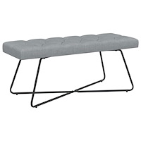 vidaXL Bänk med knappar Ljusgrå 110 x 40 x 46 cm Tyg