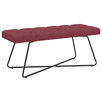 vidaXL Bänk med knappar Vinröd 110 x 40 x 46 cm Tyg