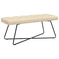 vidaXL Bänk med knappar Gräddvit 110 x 40 x 46 cm Tyg