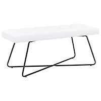 vidaXL Bänk med knappar Vit 110 x 40 x 46 cm Tyg