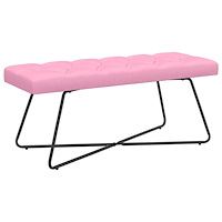 vidaXL Bänk med knappar Rosa 110 x 40 x 46 cm Tyg