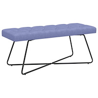 vidaXL Bänk med knappar Jeansblå 110 x 40 x 46 cm Tyg