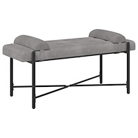 vidaXL Knappstoppad bänk med kuddar Ljusgrå 110 x 40 x 46 cm Sammet