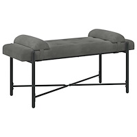 vidaXL Knappstoppad bänk med kuddar Mörkgrå 110 x 40 x 46 cm Sammet