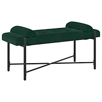 vidaXL Knappstoppad bänk med kuddar Mörkgrön 110 x 40 x 46 cm Sammet
