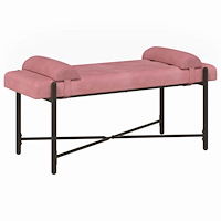 vidaXL Knappstoppad bänk med kuddar Rosa 110 x 40 x 46 cm Sammet