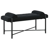 vidaXL Knappstoppad bänk med kuddar Svart 110 x 40 x 46 cm Sammet
