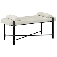 vidaXL Knappstoppad bänk med kuddar Gräddvit 110 x 40 x 46 cm Sammet