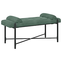 vidaXL Knappstoppad bänk med kuddar Havgrön 110 x 40 x 46 cm Sammet