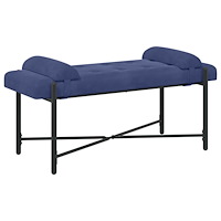 vidaXL Knappstoppad bänk med kuddar Polisblå 110 x 40 x 46 cm Sammet