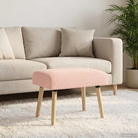 vidaXL bänk Enfärgad Rosa 60 x 40 x 45 cm Bouclé