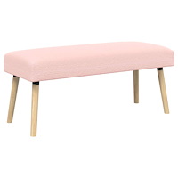 vidaXL bänk Enfärgad Rosa 110 x 40 x 46 cm Bouclé